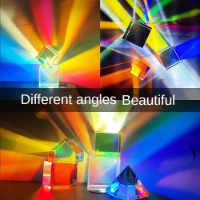 صورة مكعب تصميم ثنائي الهروين من الزجاج البصري X-cube ، المنشور ، دمج RGB ، الخائن ، هدية الطبقة التعليمية ، الفيزياء ، لعبة