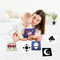 صورة بطاقات رؤية للأطفال عالية التباين ، تحفيز بصري أبيض وأسود ، بطاقة فلاش ، لعبة تعليمية ، هدية للرضع لمدة 0-12 شهرًا ، لعبة حسية