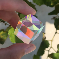 صورة مكعب تصميم ثنائي الهروين من الزجاج البصري X-cube ، المنشور ، دمج RGB ، الخائن ، هدية الطبقة التعليمية ، الفيزياء ، لعبة