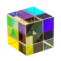 صورة منشور سحري زجاج بصري صغير كريستال ، تصميم ثنائي كروي ، منشور ، دمج RGB ، فاصل ، سداسي السطوح ، مكعب X ، 1