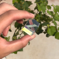 صورة مكعب تصميم ثنائي الهروين من الزجاج البصري X-cube ، المنشور ، دمج RGB ، الخائن ، هدية الطبقة التعليمية ، الفيزياء ، لعبة