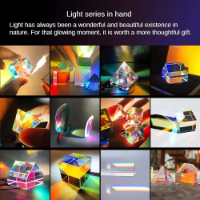 صورة مكعب تصميم ثنائي الهروين من الزجاج البصري X-cube ، المنشور ، دمج RGB ، الخائن ، هدية الطبقة التعليمية ، الفيزياء ، لعبة