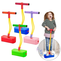 صورة الأطفال تزايد ترتد الشعور التدريب بوجو عصا البلوز طويل القامة رغوة الضفدع لعبة القفز Stilts أحذية الرياضة في الهواء الطلق لعب للأطفال