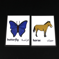 صورة 3-8age الأطفال الحيوانات بطاقة العربية/الإنجليزية كلمة مشاعل التعلم في وقت مبكر التعليمية مونتيسوري Memorie مرحلة ما قبل المدرسة لعب للأطفال