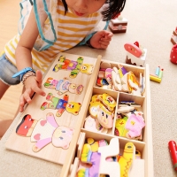 صورة Montessori Light Bear أحجية خشبية للأطفال ، تغيير الملابس ، لعبة خلع الملابس ، ألعاب الأطفال ، هدية التعليم المبكر