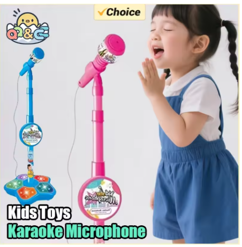صورة ألعاب أطفال ميكروفون كاريوكي مع حامل أغنية الغناء الآلات الموسيقية ألعاب مع ألعاب تطوير تعليمية خفيفة للأطفال