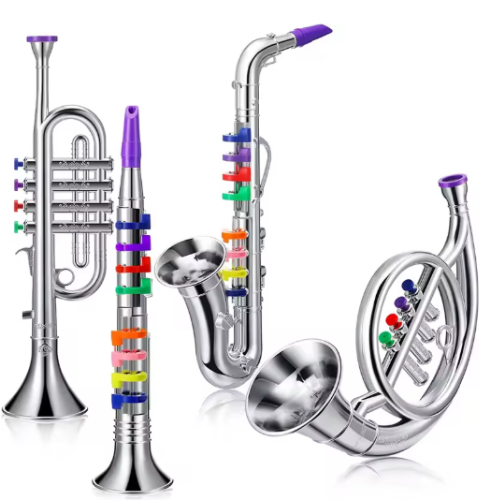 صورة الكلاسيكية الكلارينيت البوق الساكسفون تقليد آلة موسيقية لعب بنين فتاة التعليم المبكر أداة التعلم للأطفال الأطفال