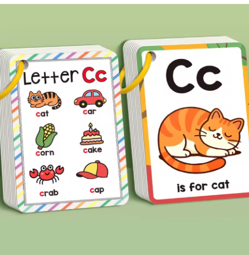 صورة 156 كلمة من بطاقات التعلم A-Z مع صور، 27 بطاقة كلمات إنجليزية، ألعاب تعليمية معرفية