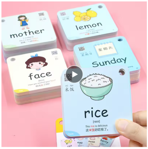 صورة 600 الكلمات 20 فئات الإدراك بطاقة التعلم شكل حيوان اللون مونتيسوري التعليمية الصينية الإنجليزية بطاقات فلاش للأطفال