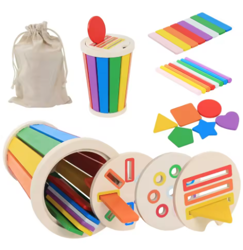 صورة ألعاب التراص لفرز الألوان من مونتيسوري للأطفال الصغار، لعبة حسية للمهارات الحركية الدقيقة لمرحلة ما قبل المدرسة، ألعاب هدايا الكريسماس