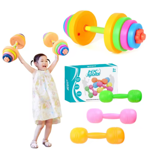 صورة ألعاب الدمبل الرياضية للأطفال، ألعاب الأنشطة الخارجية، تساعد على دمبل الوزن القابل للتعديل، لعبة التدريب البدني للأولاد