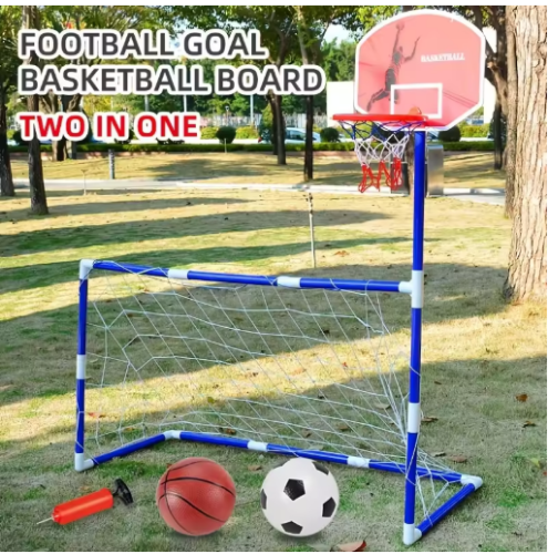 صورة هدف كرة القدم وطوق كرة السلة للأطفال ، ألعاب رياضية تفاعلية بين الوالدين والطفل ، متعة ، تدريب 2 في 1 على التكامل الحسي ، هدية