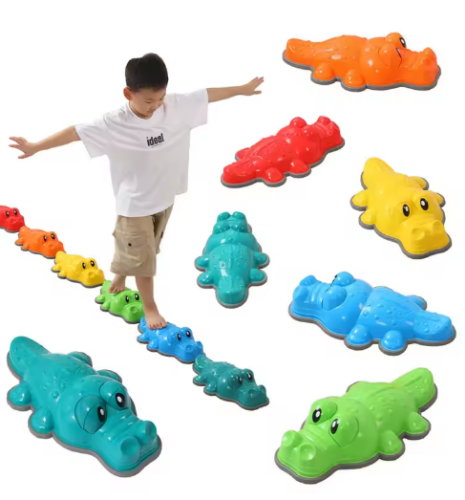 صورة الأطفال التمساح التوازن حجر ألعاب مونتيسوري التكامل الحسي التدريب في الهواء الطلق اللعب الأنشطة الاجتماعية Parish ألعاب رياضية