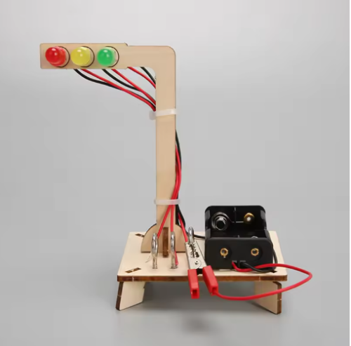 صورة نموذج أضواء المرور الخشبية للأطفال لعبة العلوم مضحكة التكنولوجيا الفيزياء وسائل تعليمية عدة تعلم ألعاب تعليمية للأطفال