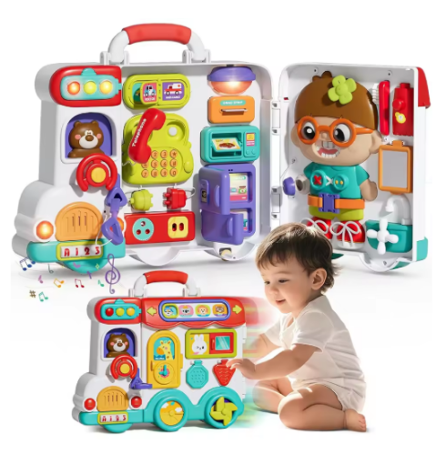 صورة ألعاب مونتيسوري مشغولة للأطفال الصغار من عمر 2-3 سنوات، لعبة تعلم تعليمية، هدية عيد ميلاد تنموية للمهارات الحركية الدقيقة