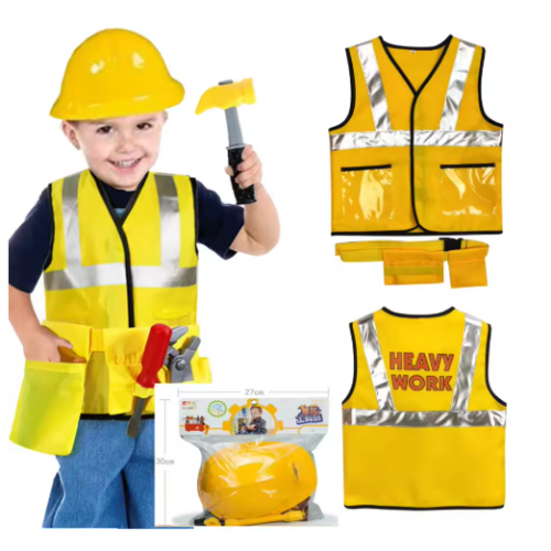 صورة الصبي رجال الاطفاء لعبة حفلة هدية عامل البناء تأثيري ازياء قبعة عدة لعب الأدوار مجموعات الالعاب أزياء الوظيفي العامل الثقيل واللباس