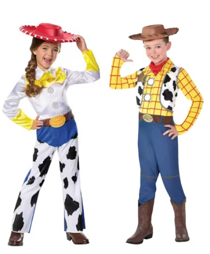 صورة ألعاب الفيلم جيسي التأثيرية أزياء الفتيات أنيمي الكرتون ارتداءها قبعة مجموعة كاملة للأطفال كاوبوي وودي لعب الأدوار بذلة حفلة الهالوين