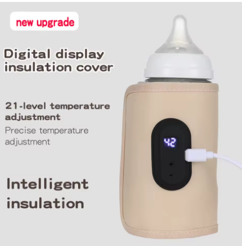 صورة سخان زجاجة رضاعة الطفل لتدفئة حليب الأطفال، سخان زجاجة USB محمول للسيارة، ملحقات السفر الخارجية المحمولة في الهواء الطلق