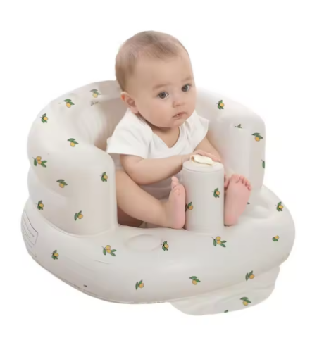 صورة أريكة قابلة للنفخ للأطفال، تفجير مع مضخة هواء مدمجة، أريكة أطفال قابلة للنفخ للأطفال من عمر 3 أشهر فما فوق، مقاعد أطفال للرضع