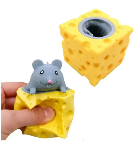صورة الجبن ماوس كوب الضغط ضغط الجبن اللعب الإجهاد الإغاثة الفئران لعبة الجرذ الإجهاد الكرة الحسية تململ لعبة هدية للبالغين طفل