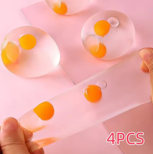 صورة  كرات صفار للأطفال سبلات الكرة اسفنجي واضح صفار البيض متعة ضغط لعبة القلق المخفض للأطفال البالغين حفلة عيد ميلاد الحسنات