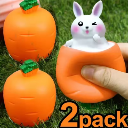 صورة 2 قطعة أرنب الجزرة اسفنجي ضغط تلسكوبي لعب الاطفال الأطفال الفجل أرنب كوب قرصة الموسيقى لعبة الإبداعية الإجهاد الإغاثة هدية
