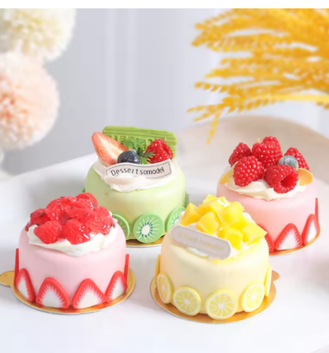 صورة 1 قطعة كعكة اصطناعية الحلوى وهمية الغذاء الديكور التصوير برو الغذاء محاكاة كعكة نموذج طاولة شاي الديكور FCYY-029
